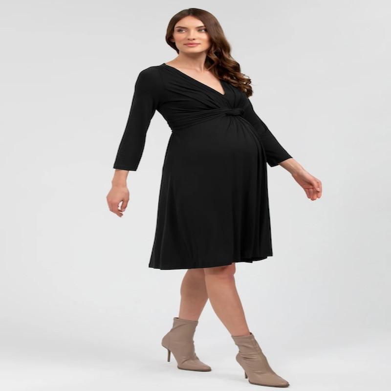 Made in Italy MADONNA DI CAMPIGLIO Black Maternity and Nursing Dress